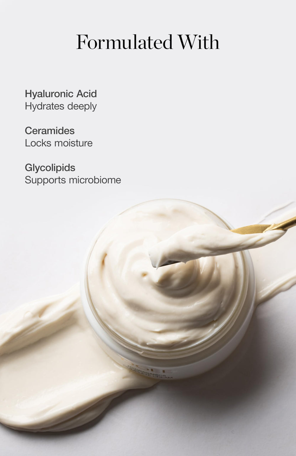 Ogee Complete Cream rich texture close-up for luxurious, non-greasy hydration.