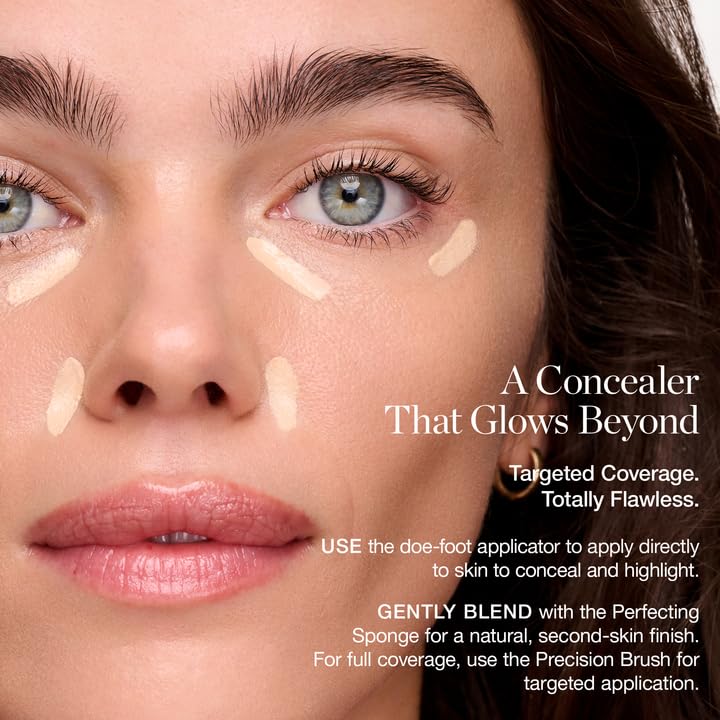 Ogee concealer applicator demonstrates precise full-coverage application