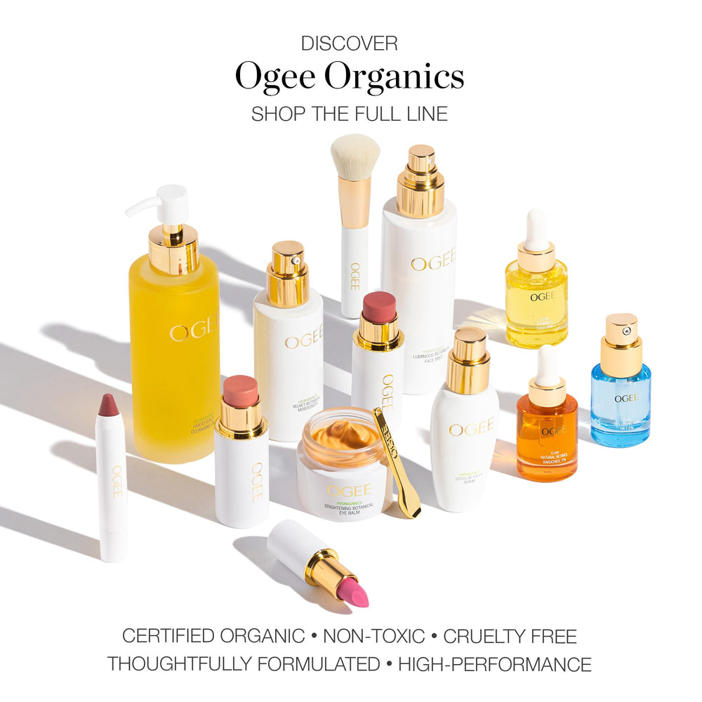 Ogee Dahlia lip oil glow shot showcases sheer color.