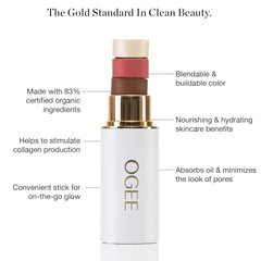 Ogee blendable formula enables customizable glow with Moonstone Ultraviolet Sheen.