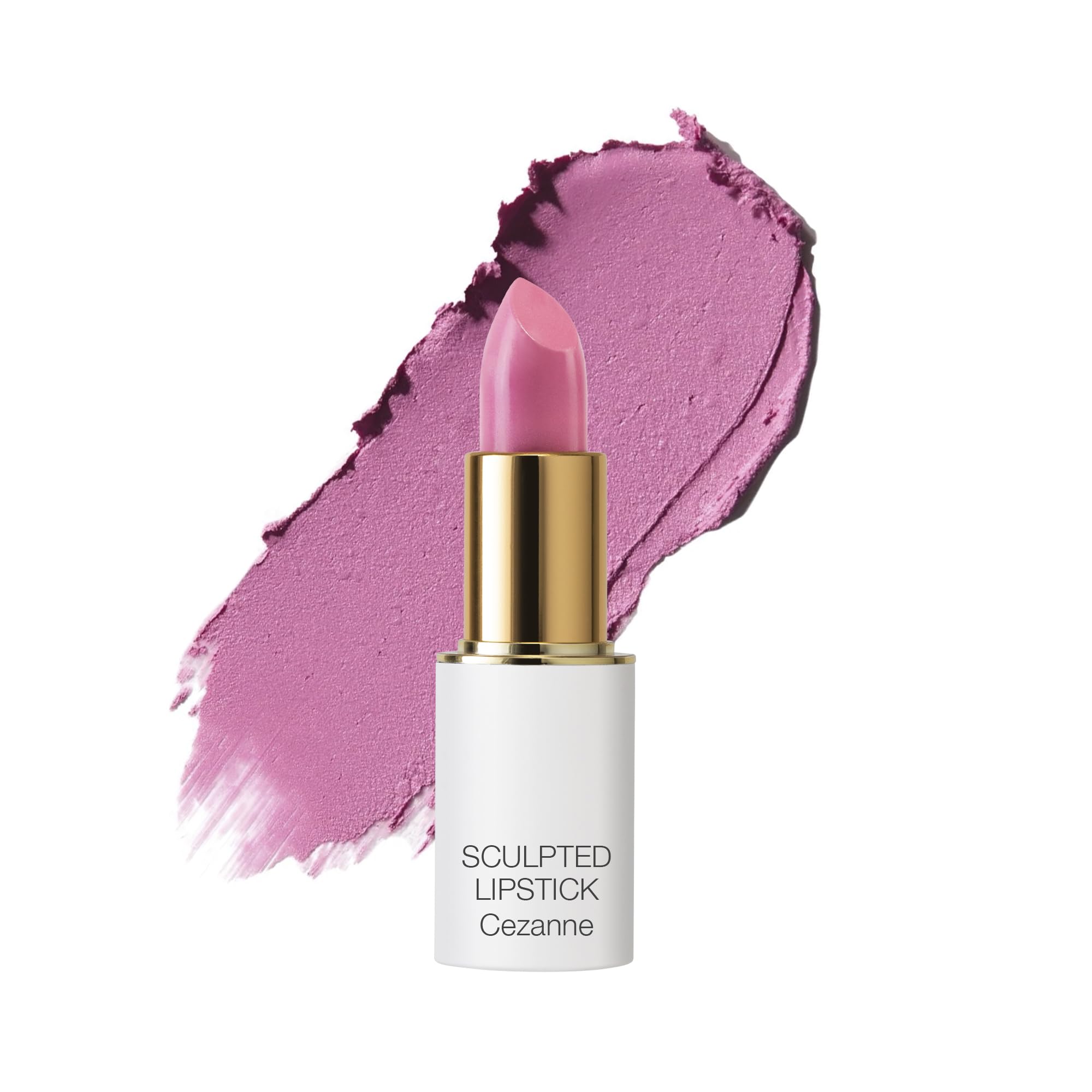 Ogee Full Bloom sculpted lipstick swatch in Cezanne cool pink for vibrant color.