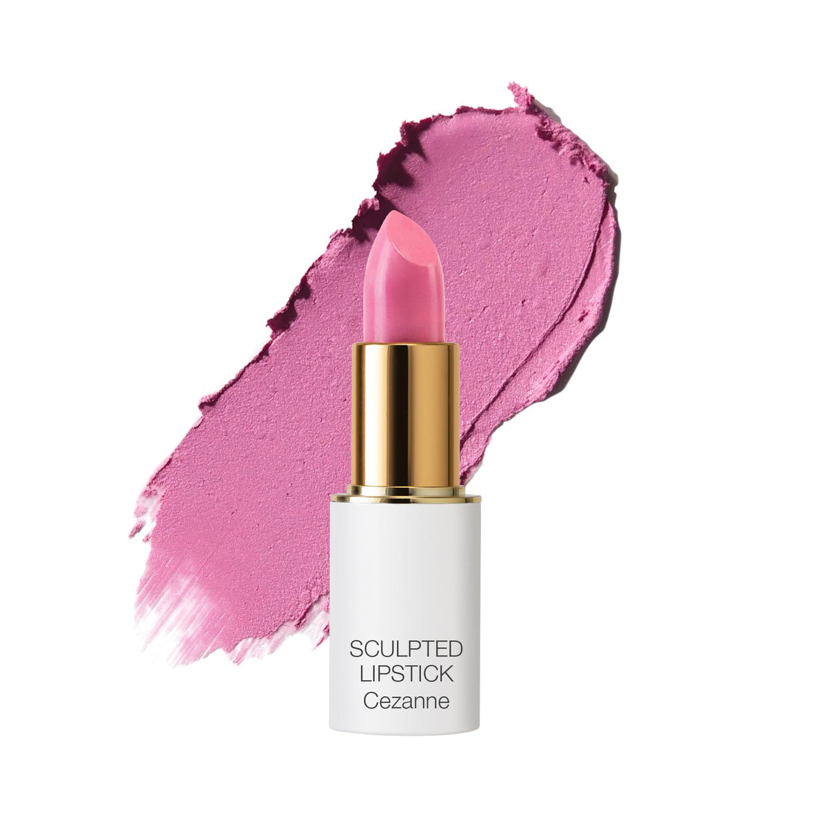 Ogee Full Bloom sculpted lipstick swatch in Cezanne cool pink for vibrant color.
