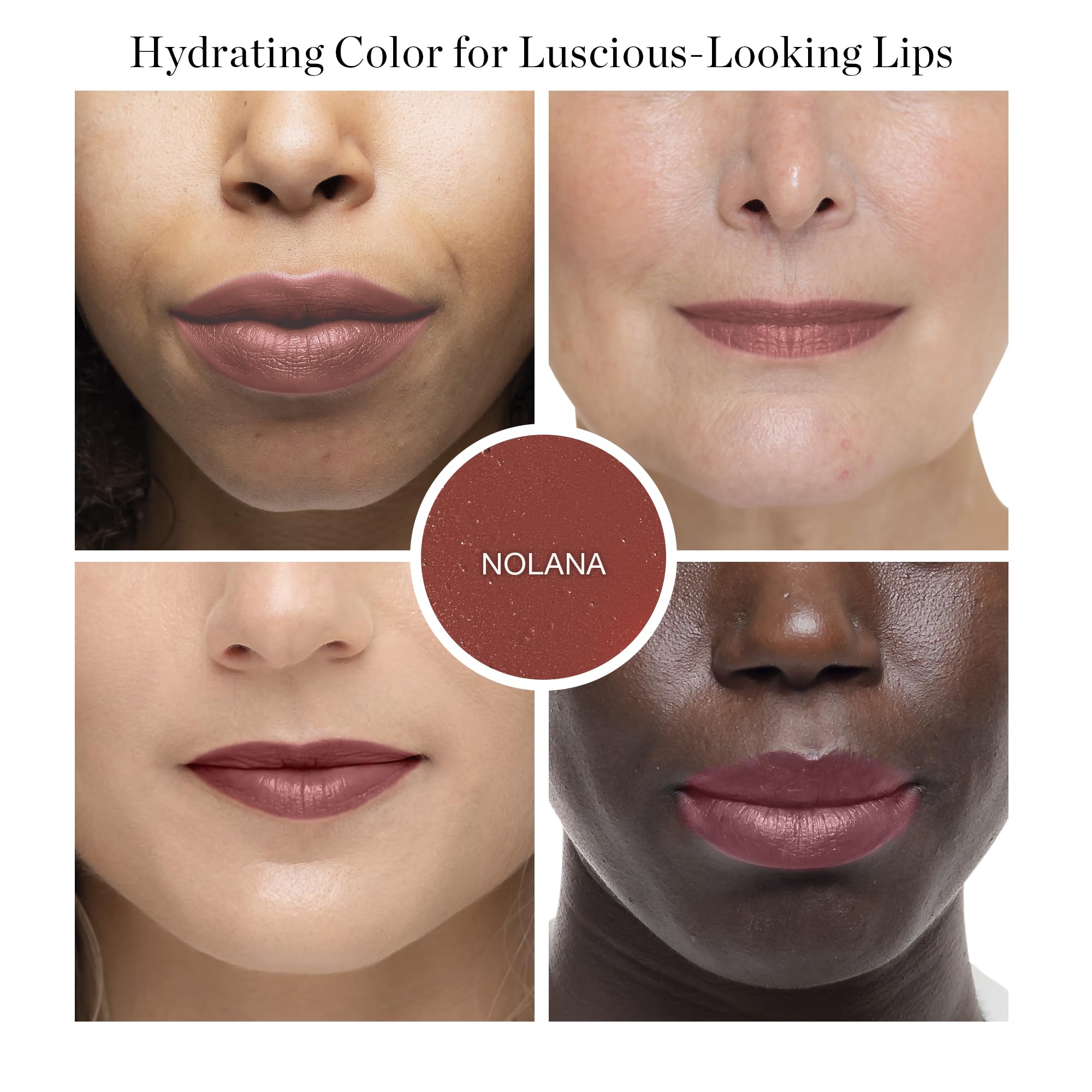 Ogee Nolana lip oil swatch showing buildable color for daily wear.
