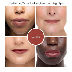 Ogee Nolana lip oil swatch showing buildable color for daily wear.
