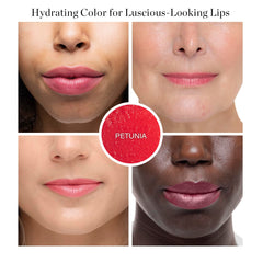 Ogee Petunia Lip Oil dispense stream delivering hydrating tint
