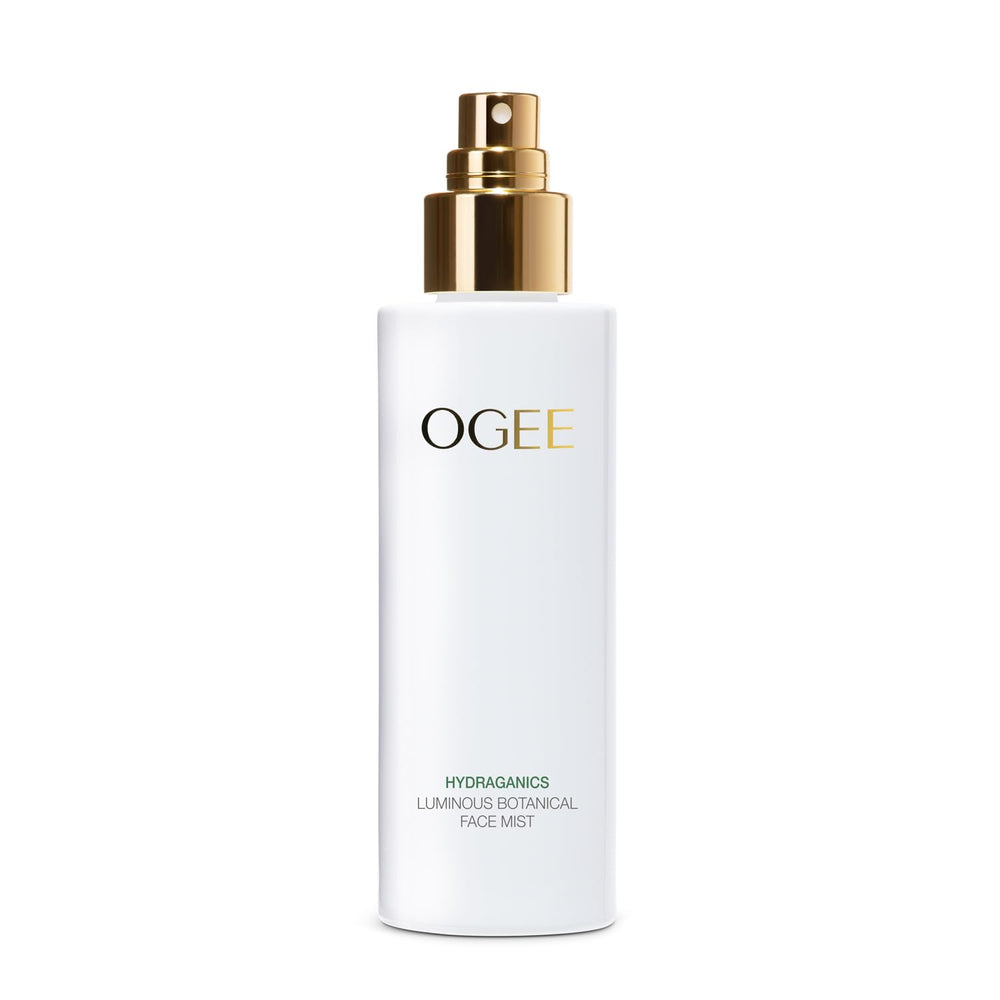 Ogee Rose Botanical Face Mist bottle provides refreshing hydration for daily use.