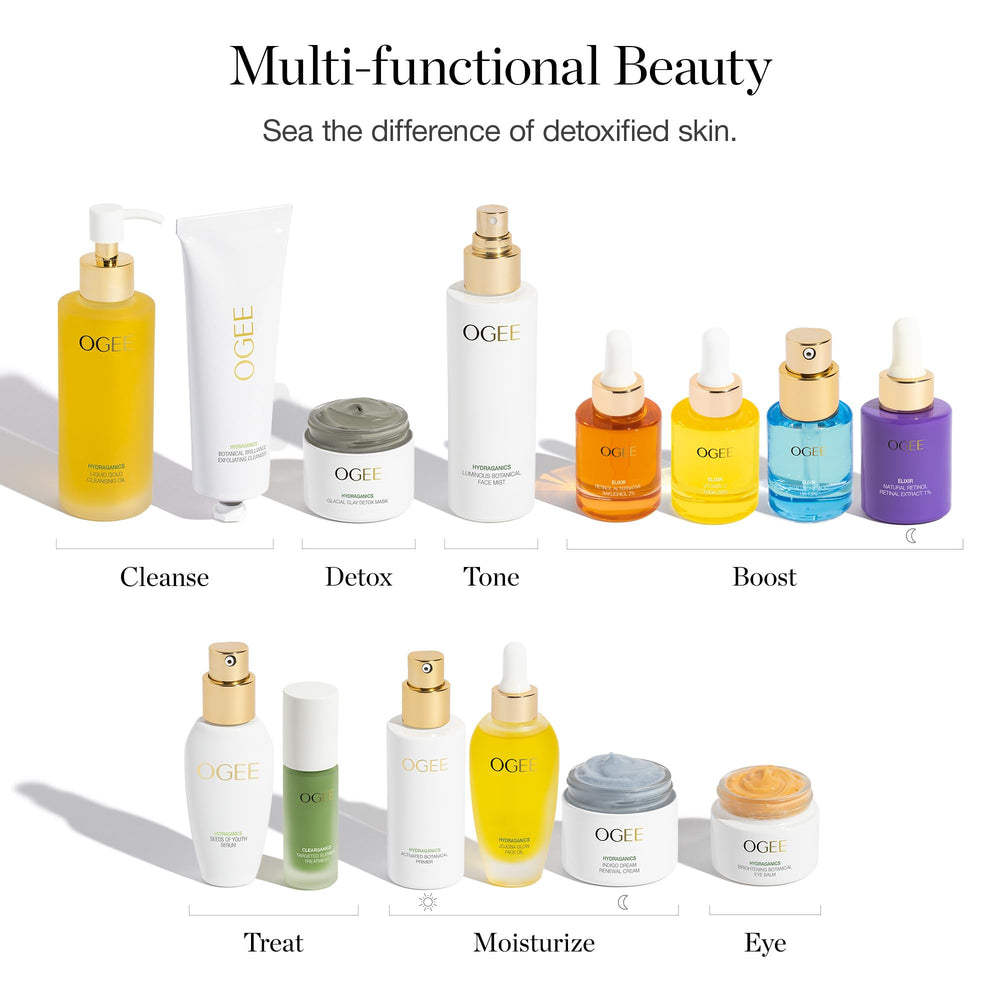 Ogee Rose Hip Oil bottle emphasizes antioxidant protection