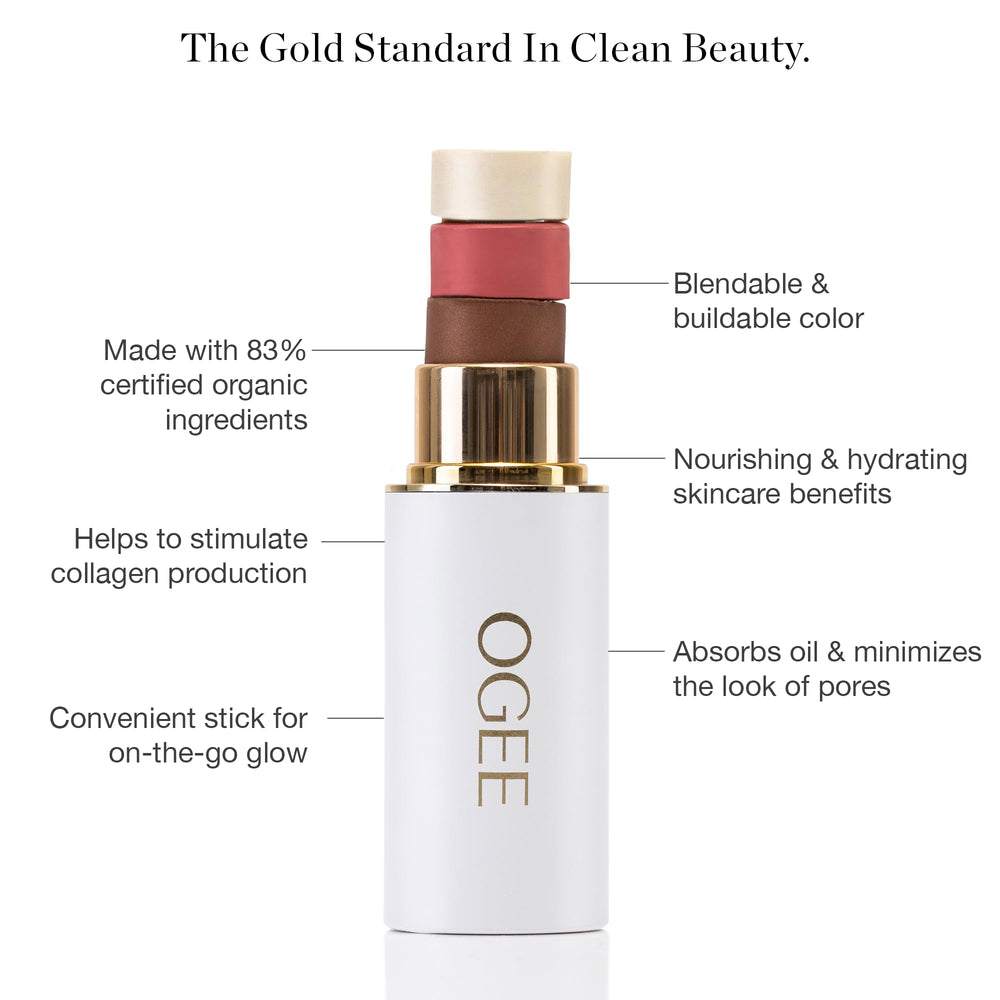 Ogee Sculpted Face Stick Pearl Shimmer used for contouring and sculpting features.