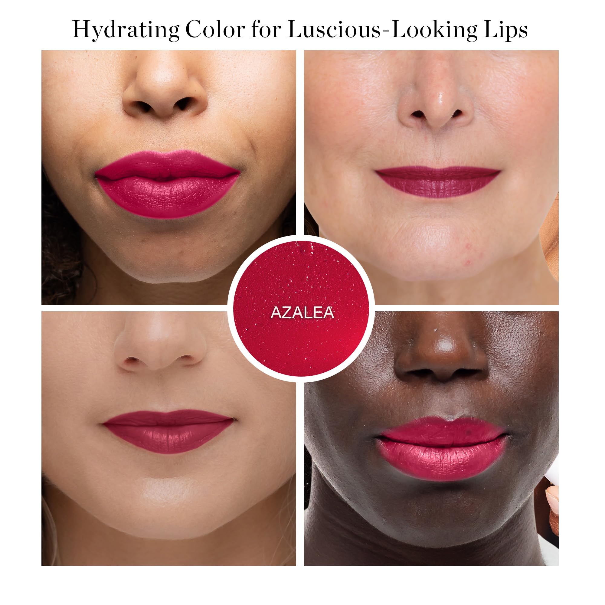 Ogee Lip Oil Azalea swatches reveal buildable color on lips.
