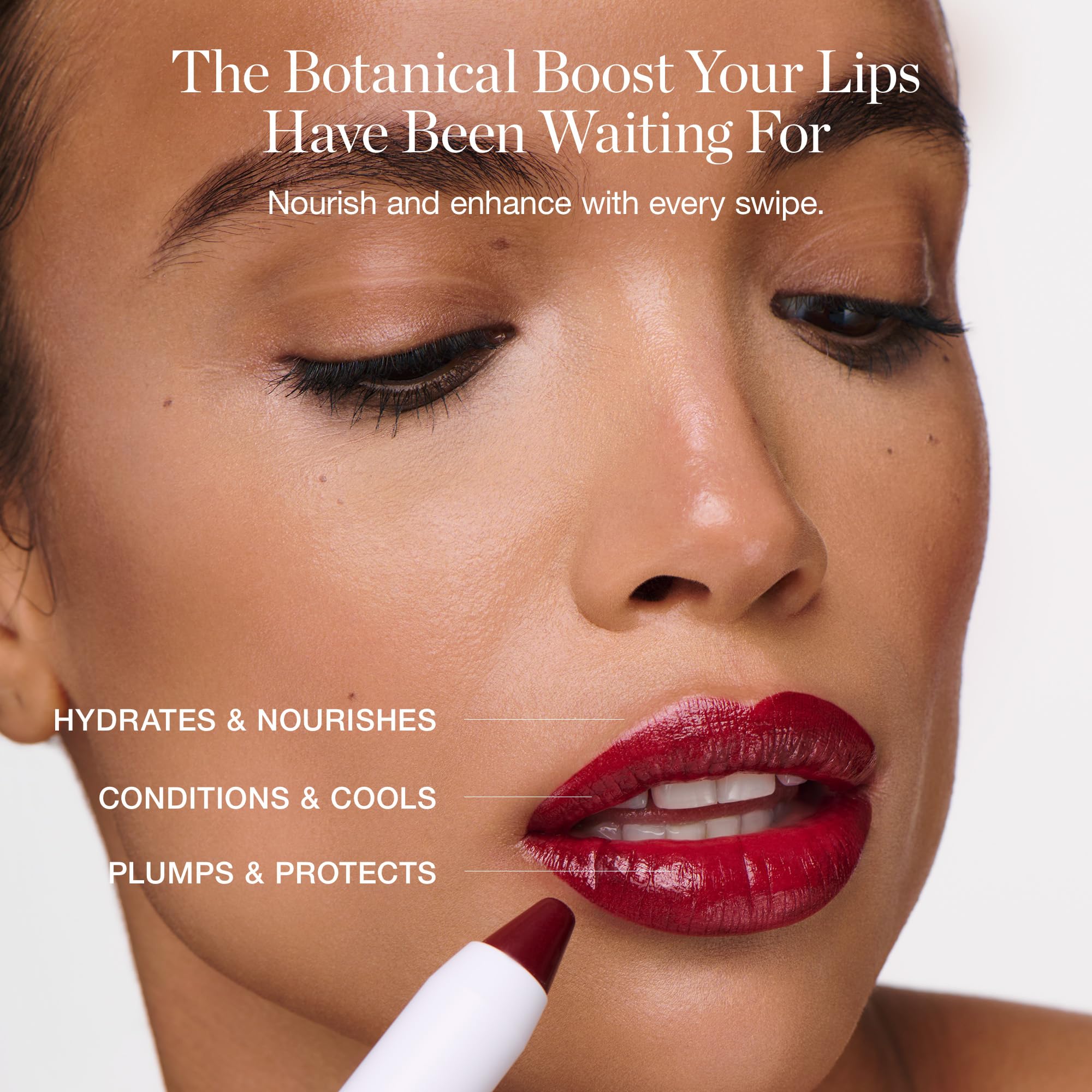 Ogee lip oil in Nolana terracotta provides buildable color and nourishment.