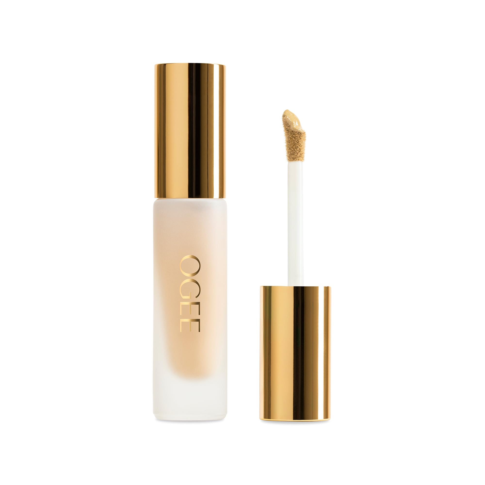 Ogee concealer tube close-up shows rich full-coverage for brighter under-eye.