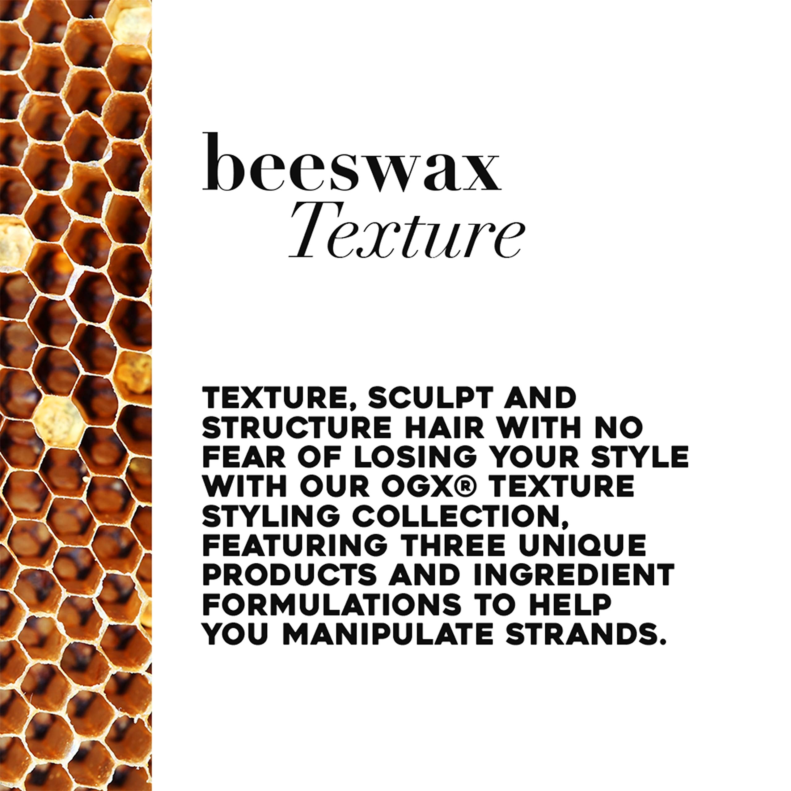 OGX Aspen extract and sandalwood ingredients support natural movement in hair
