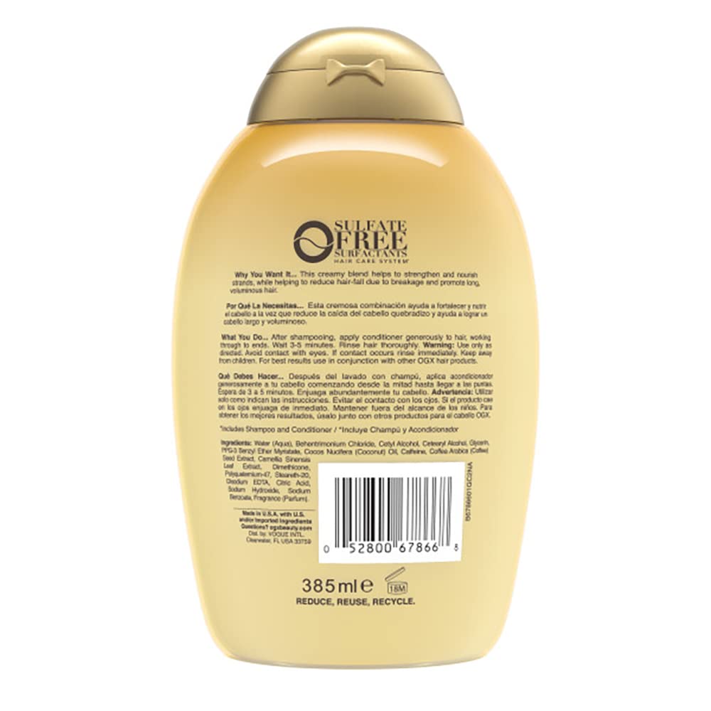 OGX conditioner applied to wet hair shows easy application.