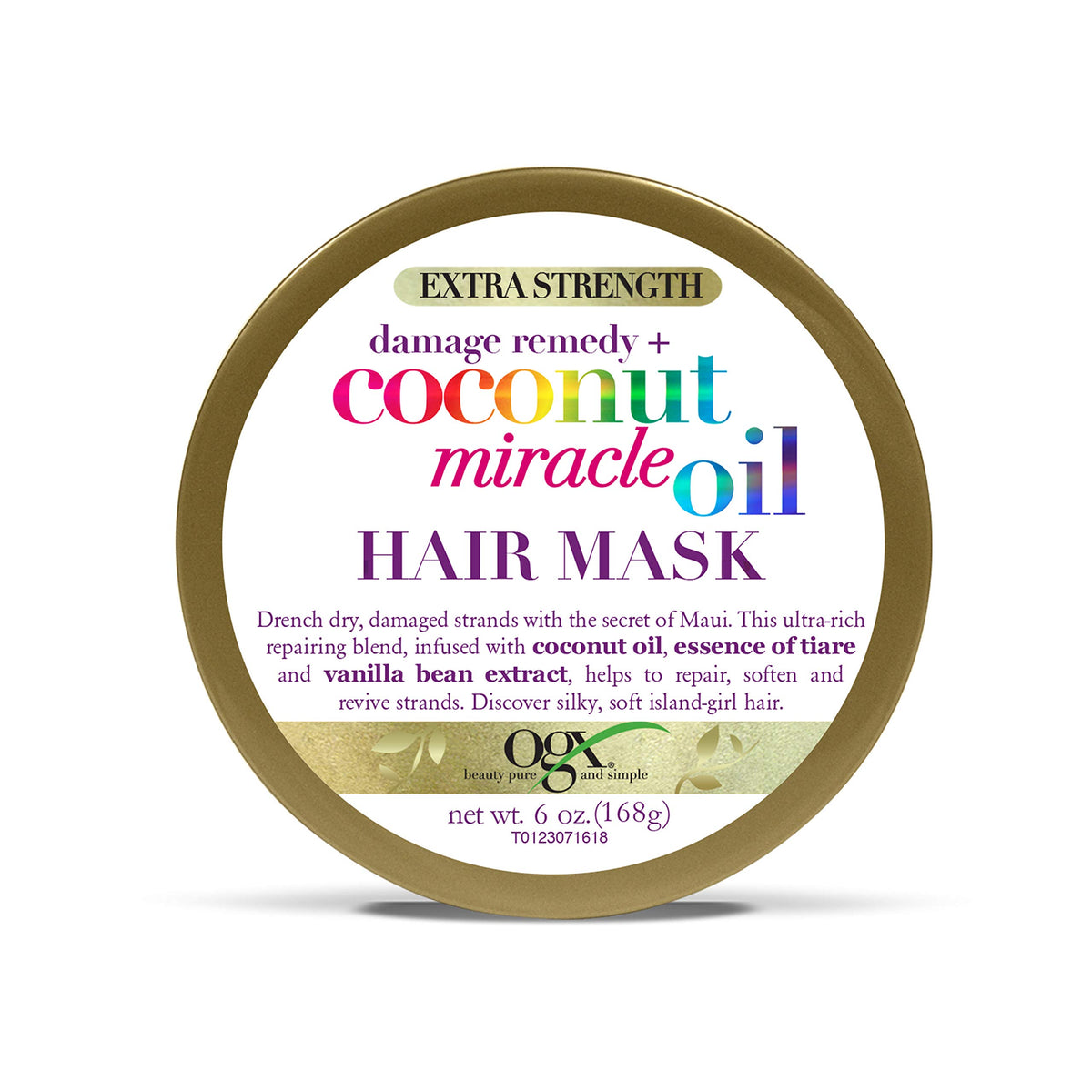OGX Damage Remedy Coconut Miracle Oil Mask bottle for deep conditioning and smoother strands.
