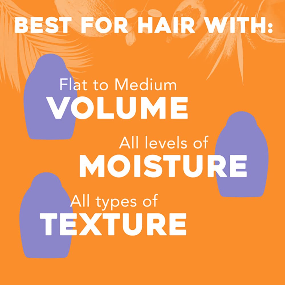 OGX volume-boost visual suggesting confident daily styling