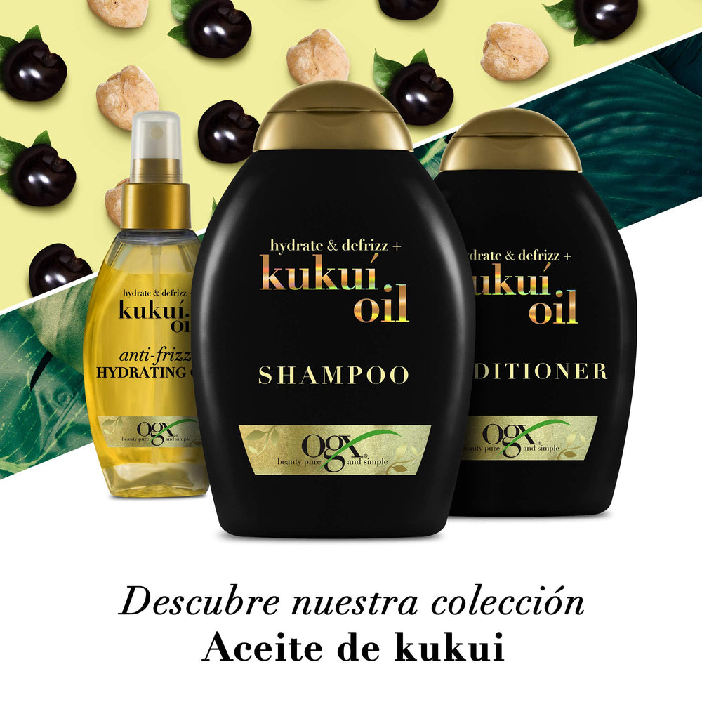 OGX Kukui Oil Conditioner lifestyle shot suggests a simple, everyday care routine.