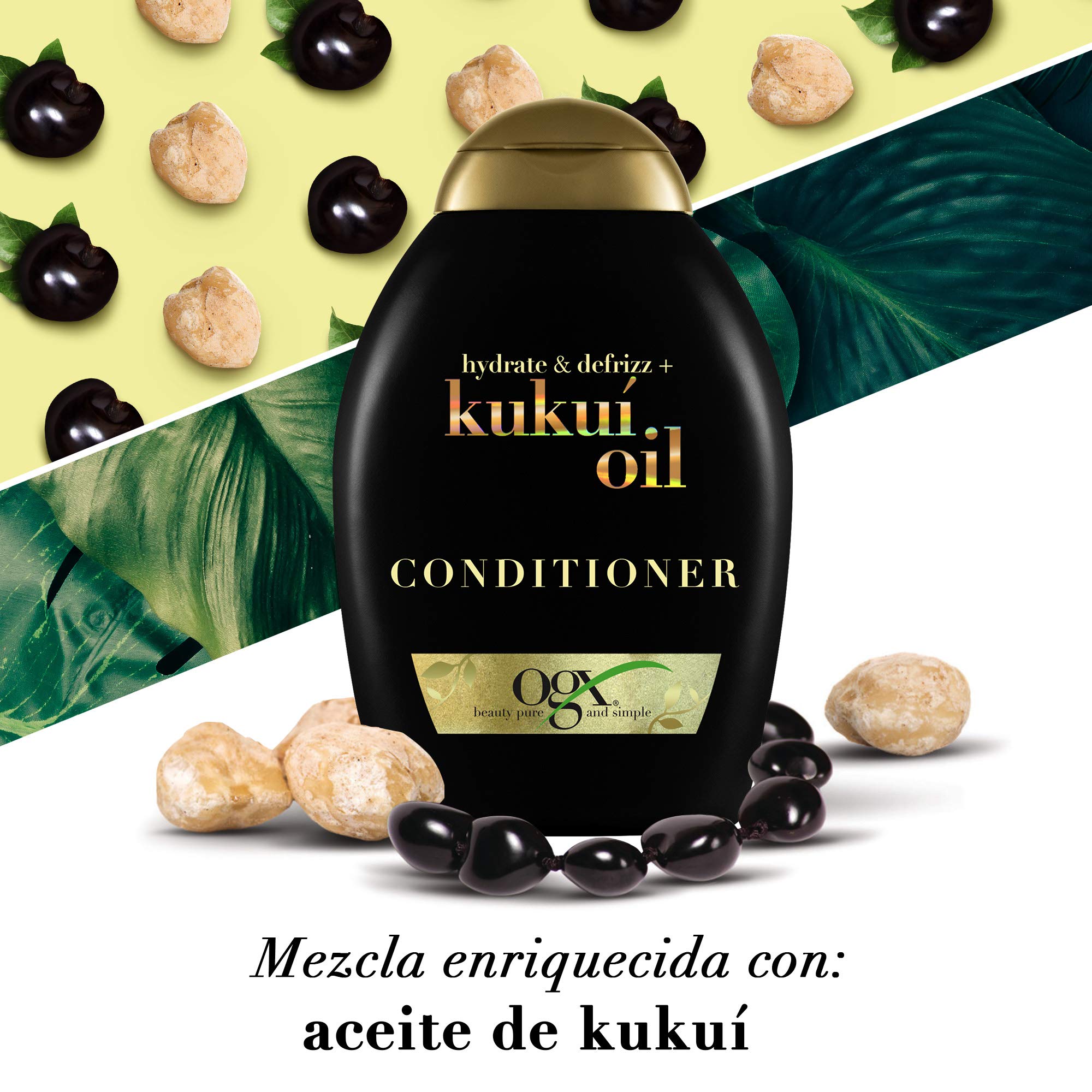 OGX Kukui Oil Conditioner flip-top cap ensuring easy, even application for daily use.