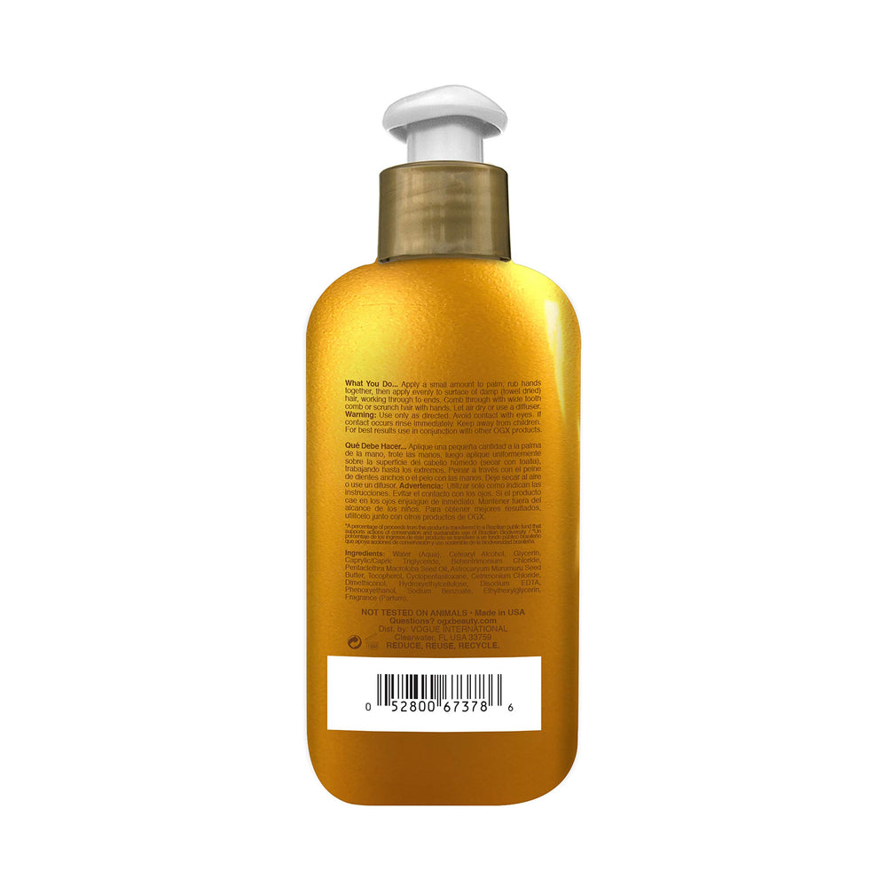 OGX Pracaxi Recovery Oil defines curls with smooth, frizz-free shine.