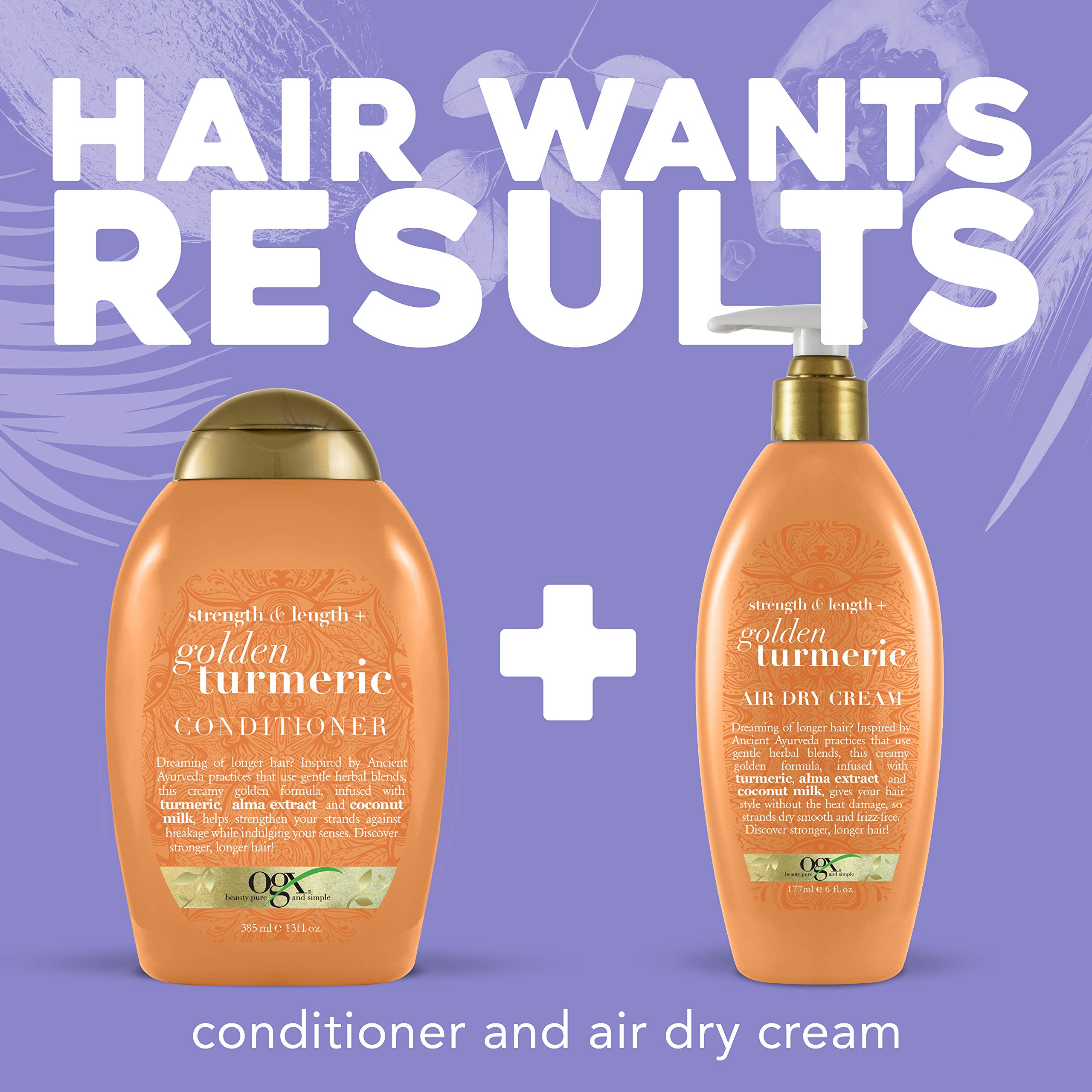 OGX Strength Length Golden Turmeric Conditioner with coconut milk for moisture and aroma