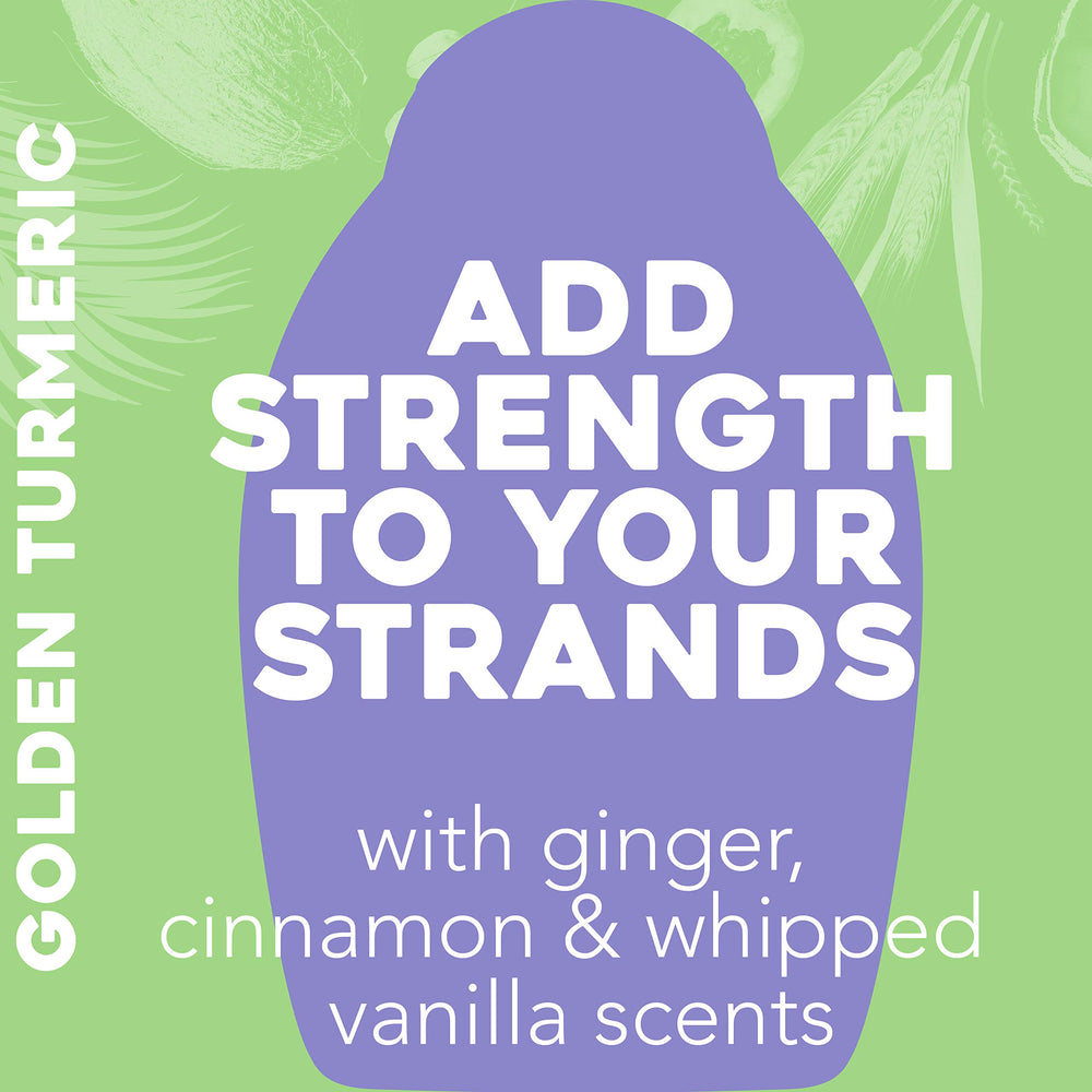OGX Strength Length Turmeric Shampoo sulfate-free label signaling gentle cleansing for color-treated hair