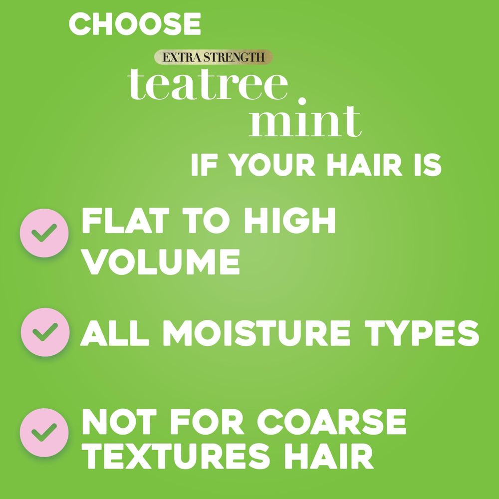 Peppermint extract note in OGX shampoo providing a minty wake-up sensation.