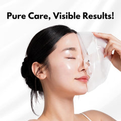Oh My Pure deep collagen mask being applied for a firmer feel.