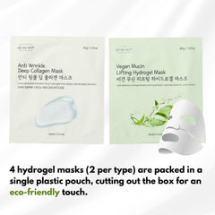 Oh My Pure hydrogel mask adhesion closeup highlights premium adherence.