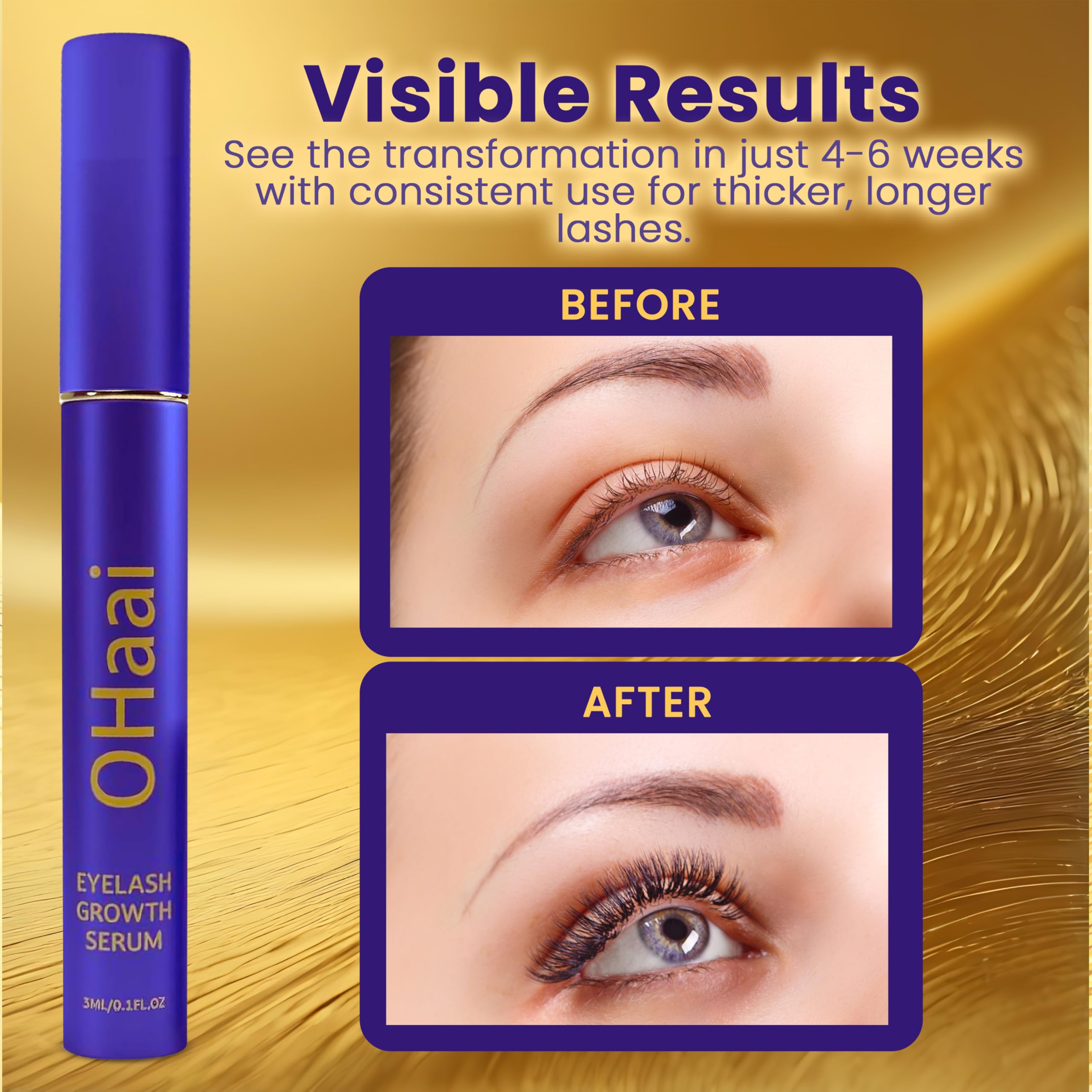 OHaai precision applicator brush shown for targeted lash application.