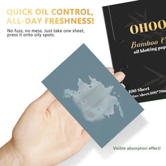 OHOO bamboo charcoal blotting sheets close-up showing soft linen texture