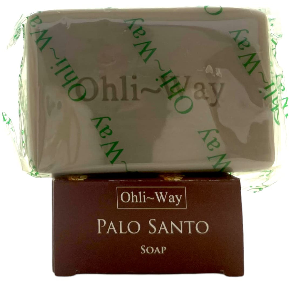 Ohli~Way Palo Santo Soap lather in a dish inviting mindful cleansing rituals.