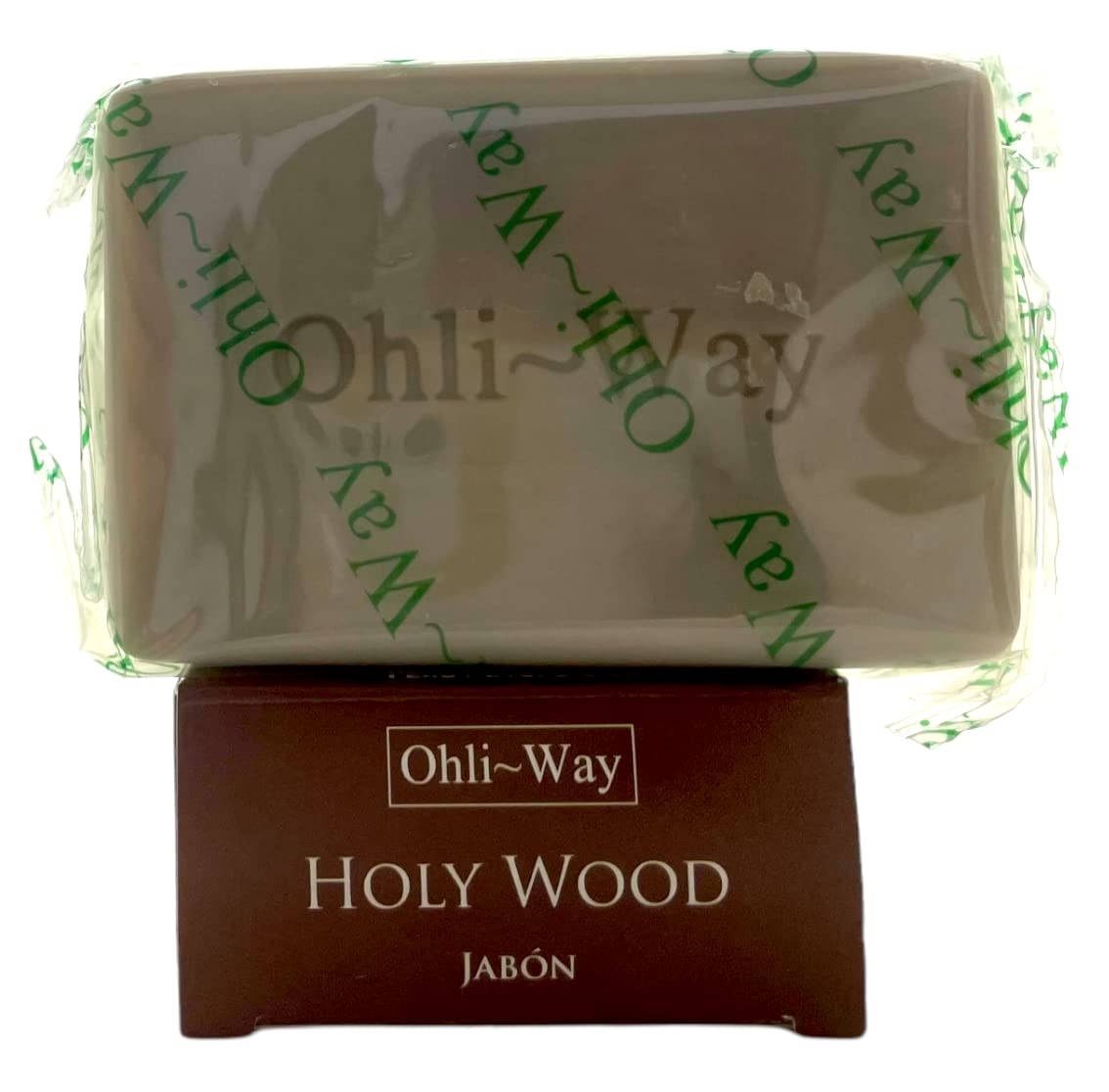 Ohli~Way Palo Santo Soap packaging highlighting calm branding and materials.
