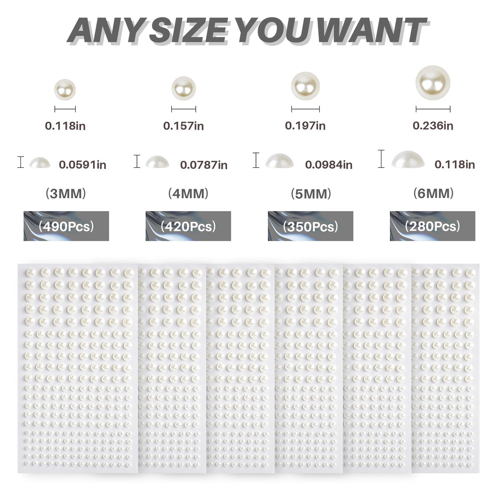 OHLLARTS self-adhesive pearls close-up, ready to apply on skin or hair.