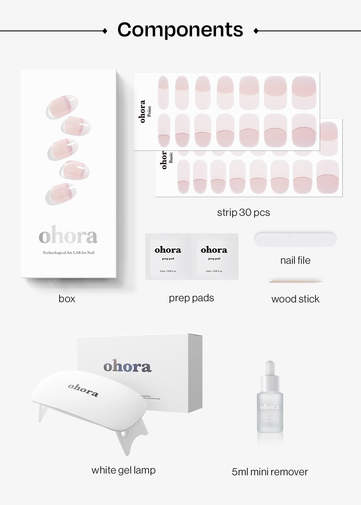 ohora 30 nail wraps variety pack with 15 sizes for a precise fit