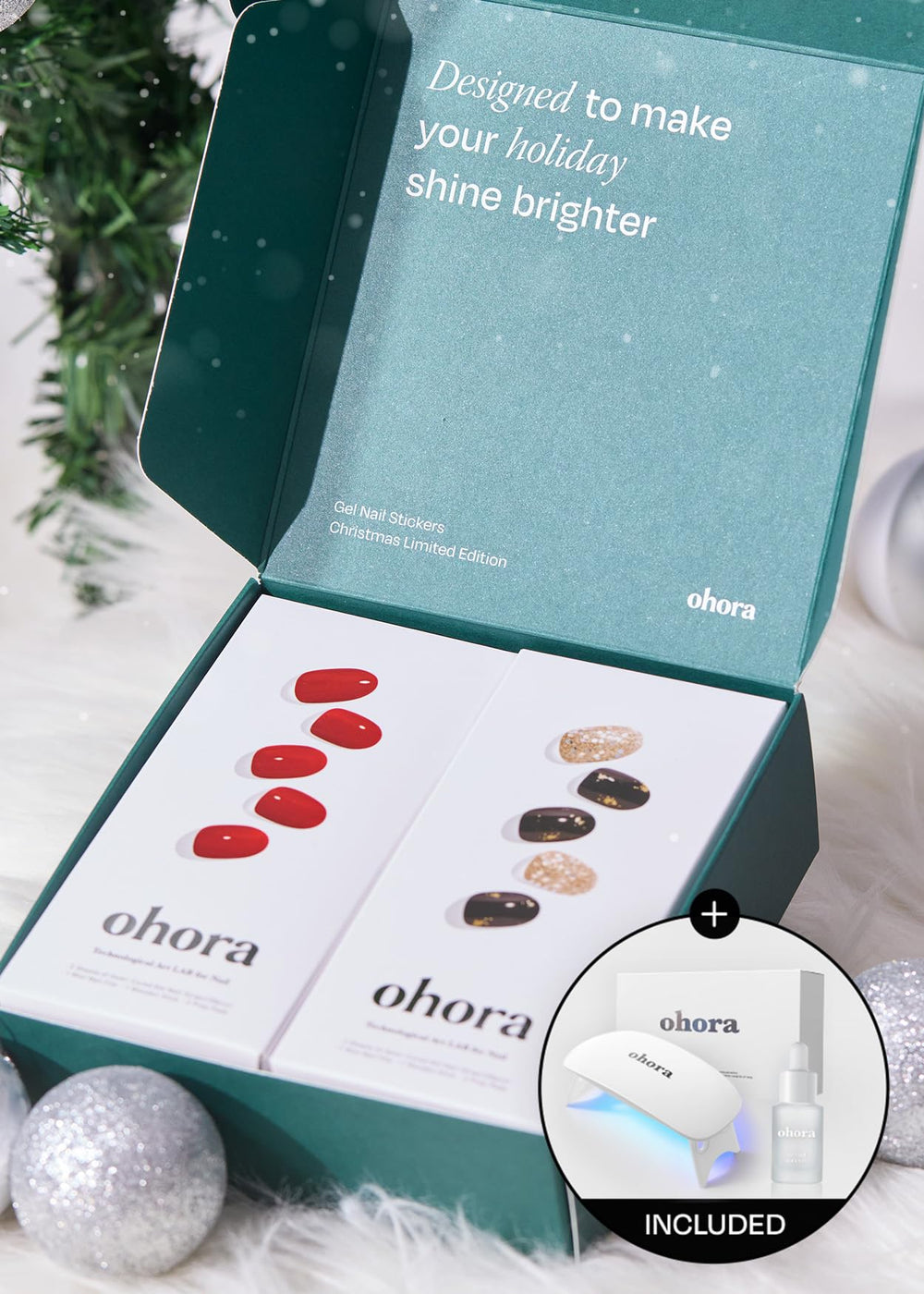 Ohora 30-piece nail wraps with varied sizes for a perfect fit.