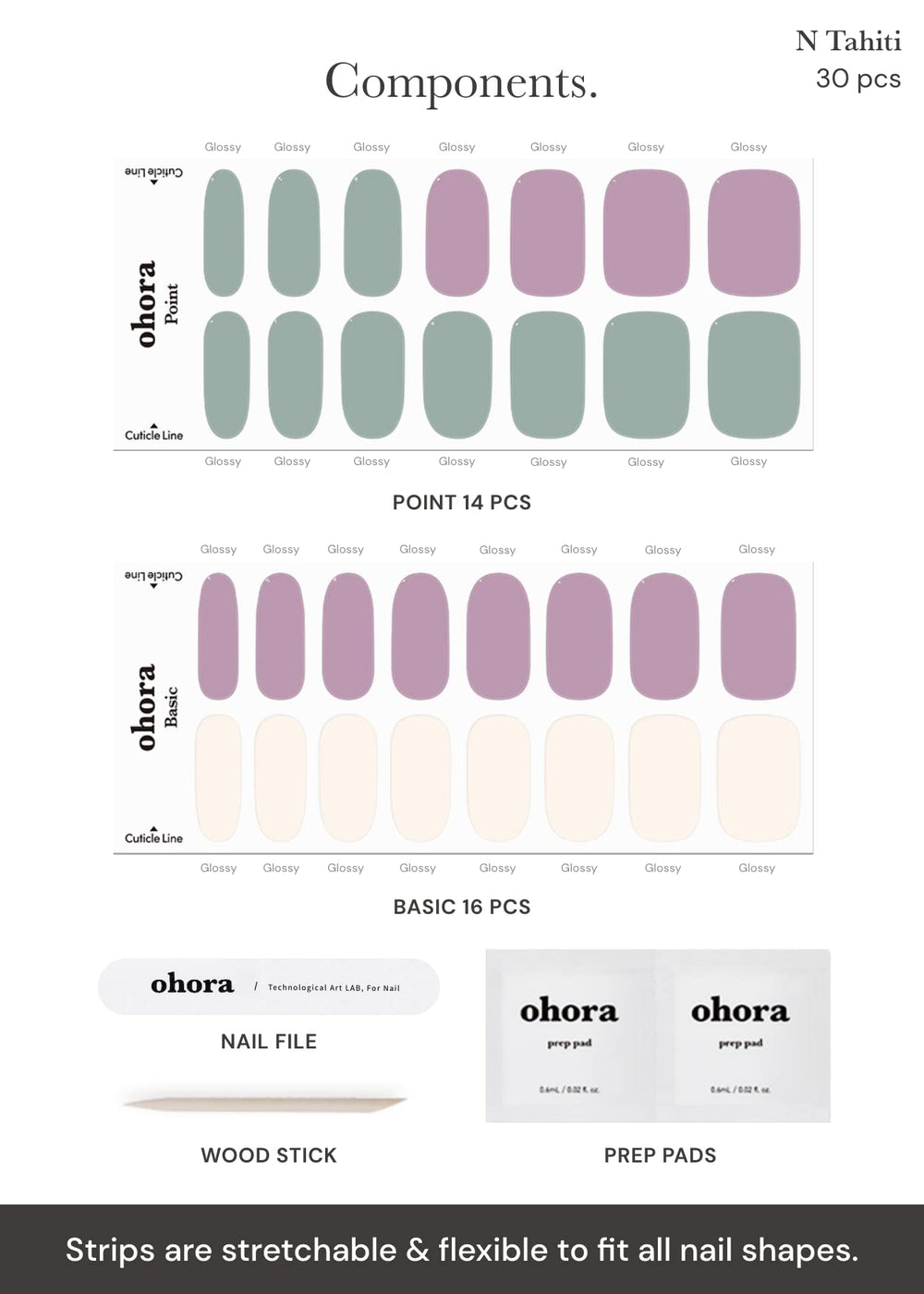 Ohora at-home manicure steps: quick, easy apply, cure, and remove.