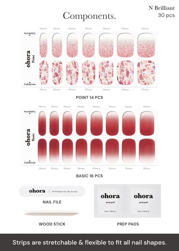 Ohora Brilliant under UV lamp curing the gel nail strips