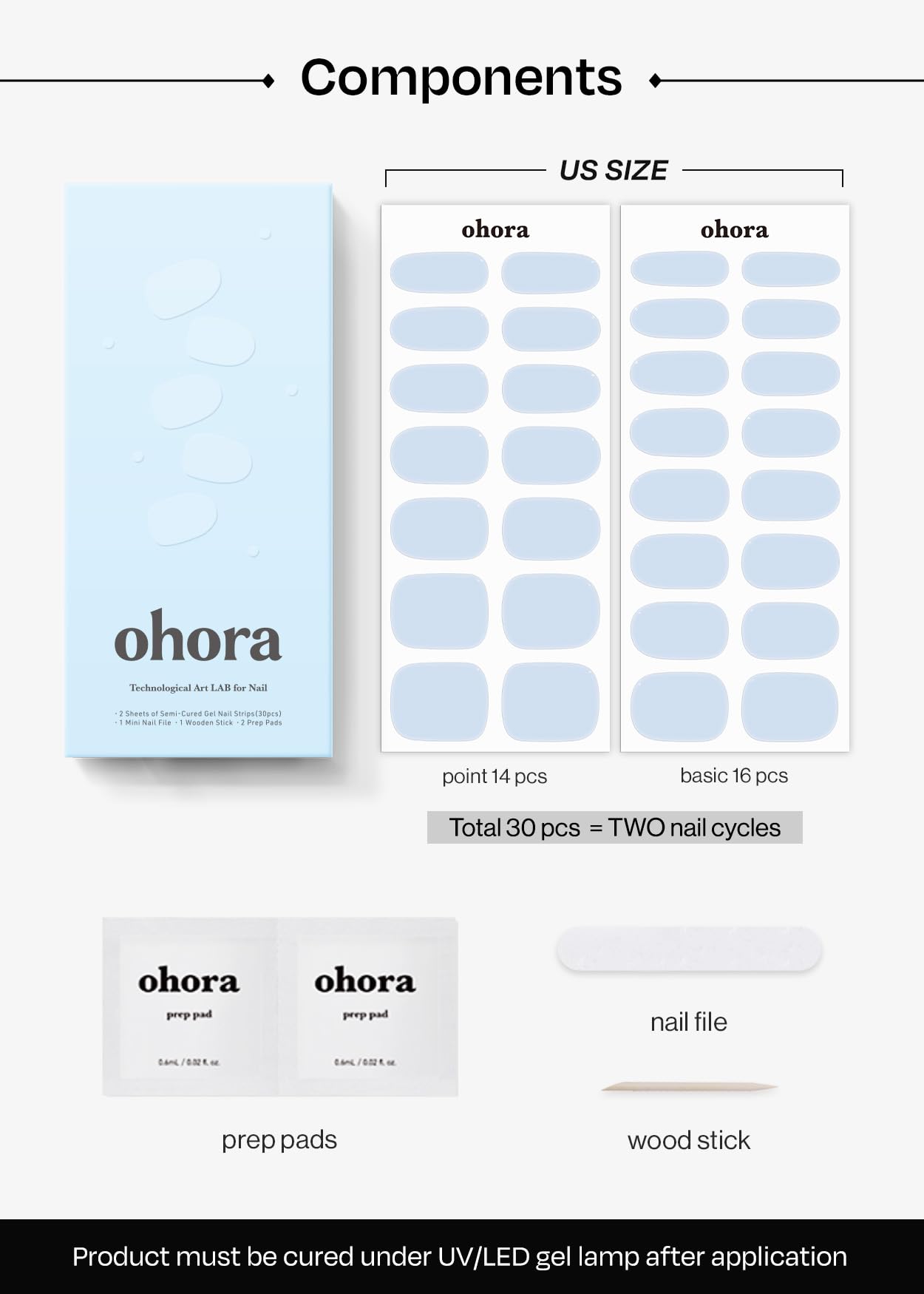 ohora color varieties and size options shown for customization