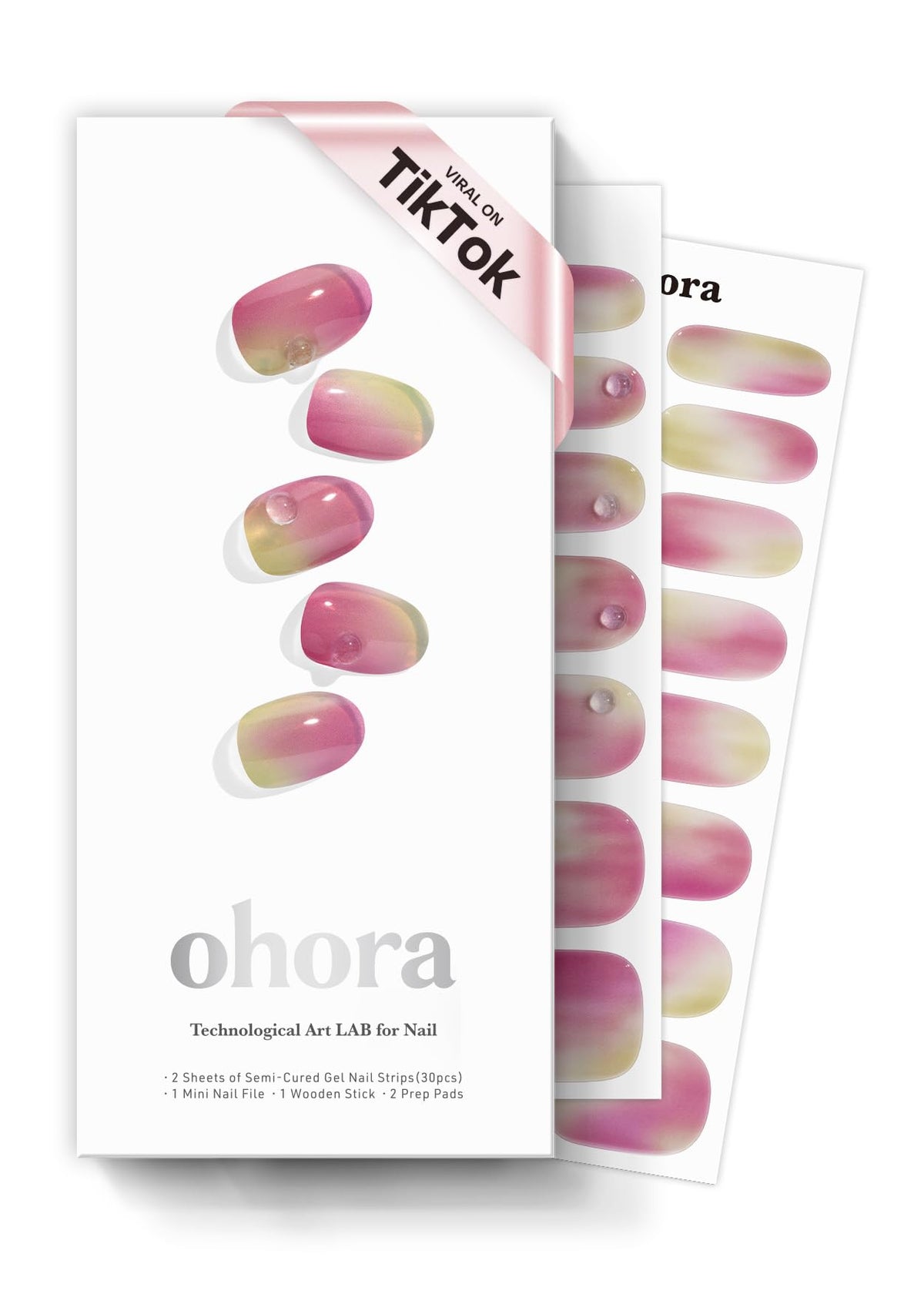 Ohora Juicy Grape nail wraps pack with varied colors for quick salon-like looks.