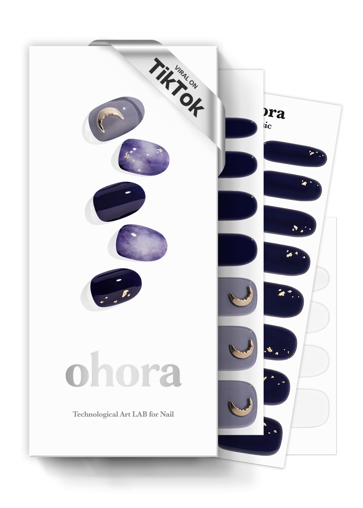 ohora Lunar Eclipse nail wraps with a dark pattern for a bold look.
