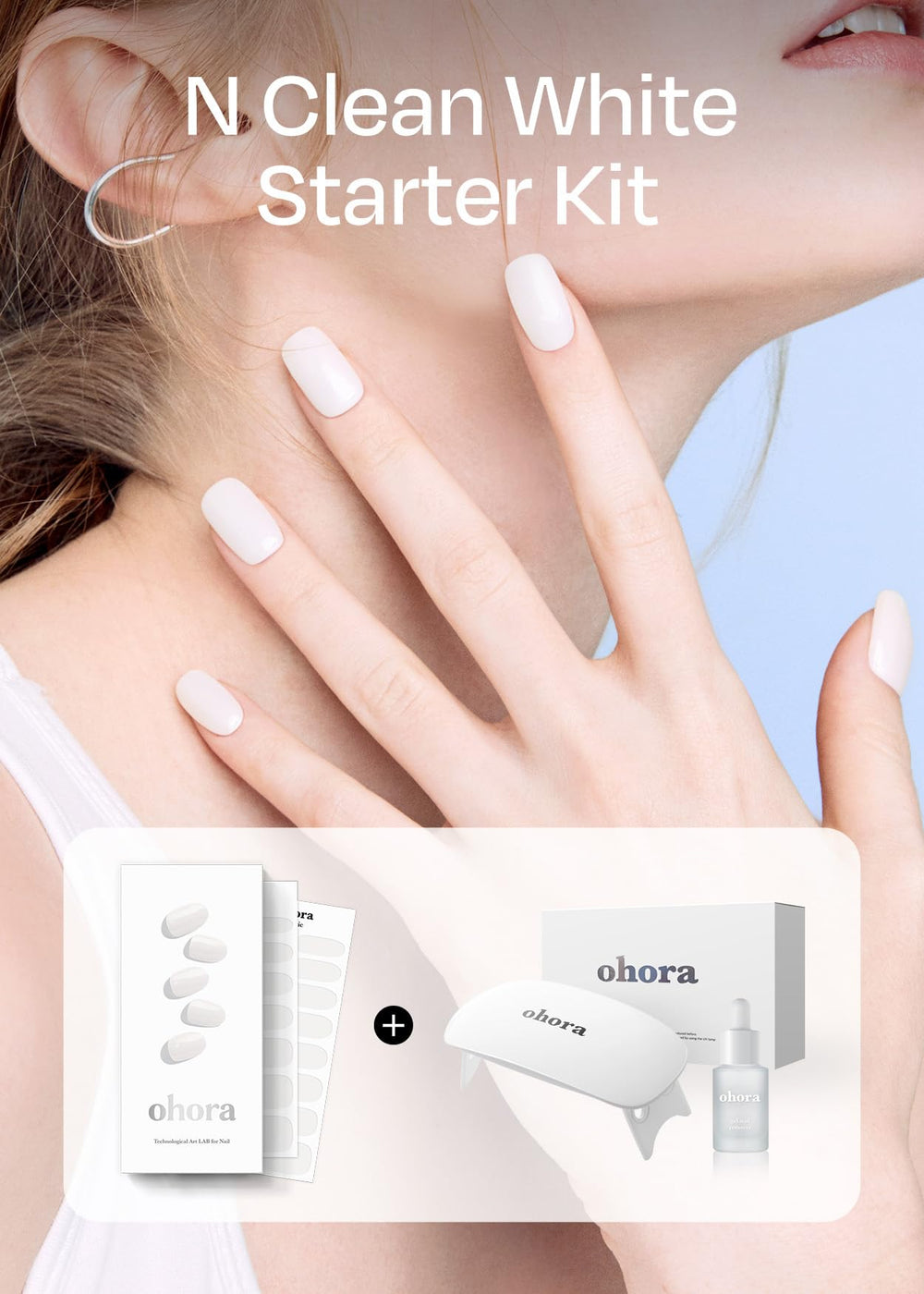 ohora N Clean White Starter Kit lamp for fast at-home curing.