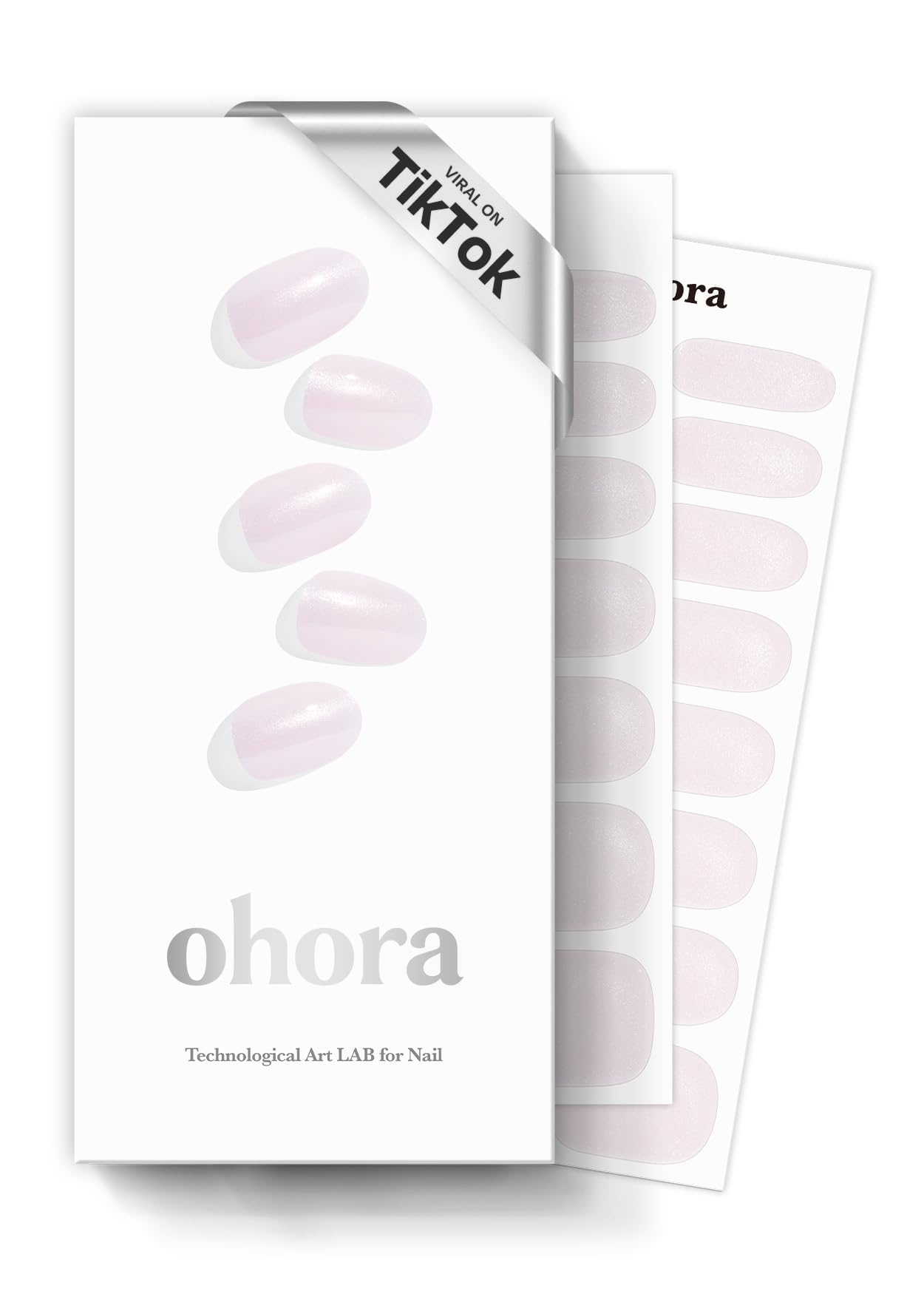 Ohora N Glazed Donut semi-cured nail strip white 01 creates a salon look at home.