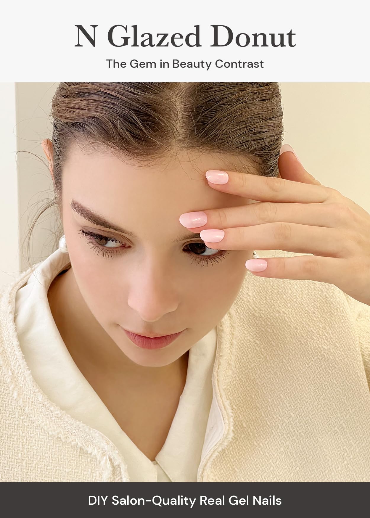 Ohora N Glazed Donut semi-cured nail strip white 02 enables quick weekend manis.
