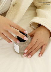 Ohora N Glazed Donut semi-cured nail strip white 04 fits rounded and squared nails.