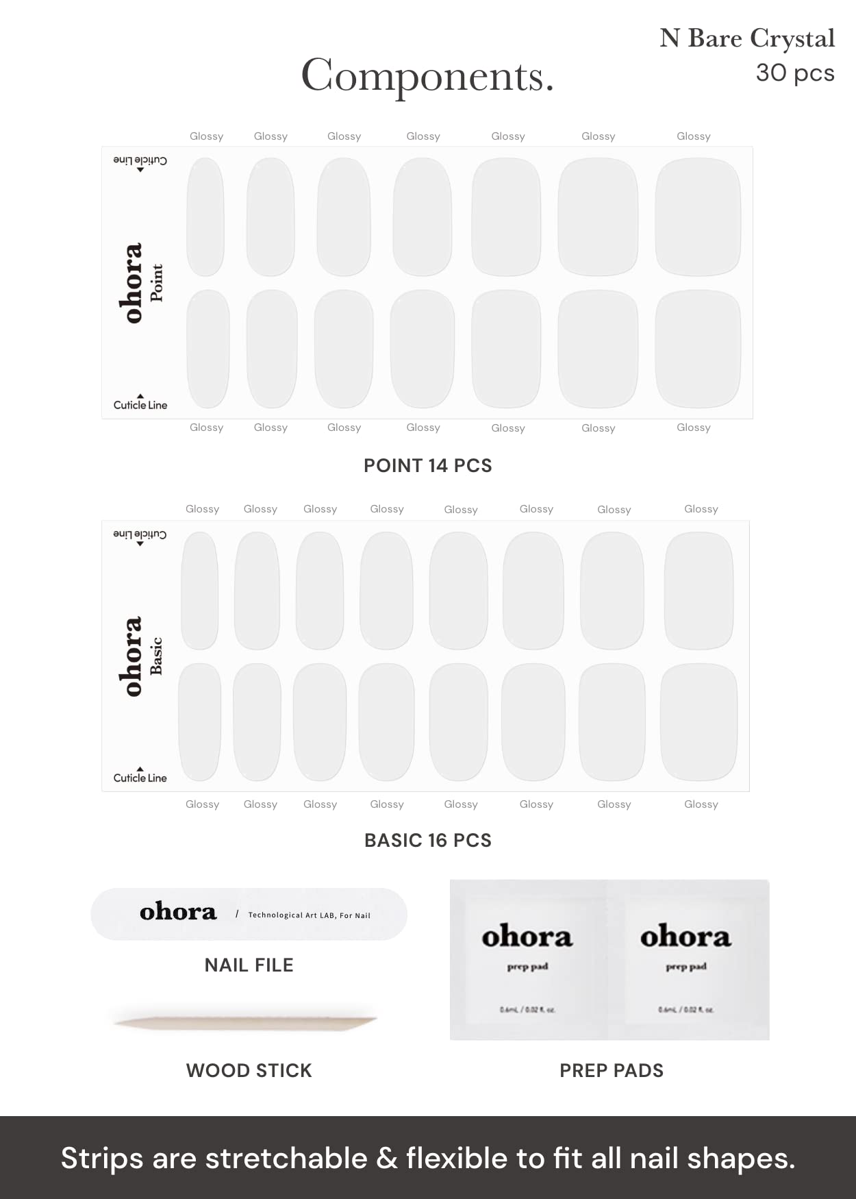 ohora N Bare Crystal waterproof top layer resists chipping in daily wear.