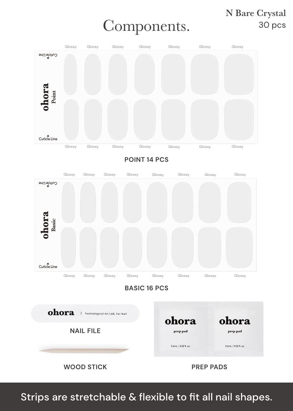 ohora N Bare Crystal waterproof top layer resists chipping in daily wear.