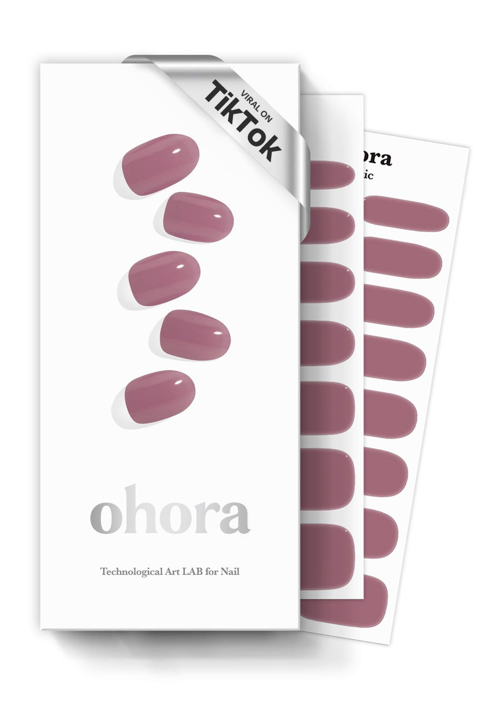 ohora N Bare Plum pack front view shows the complete gel nail strips kit