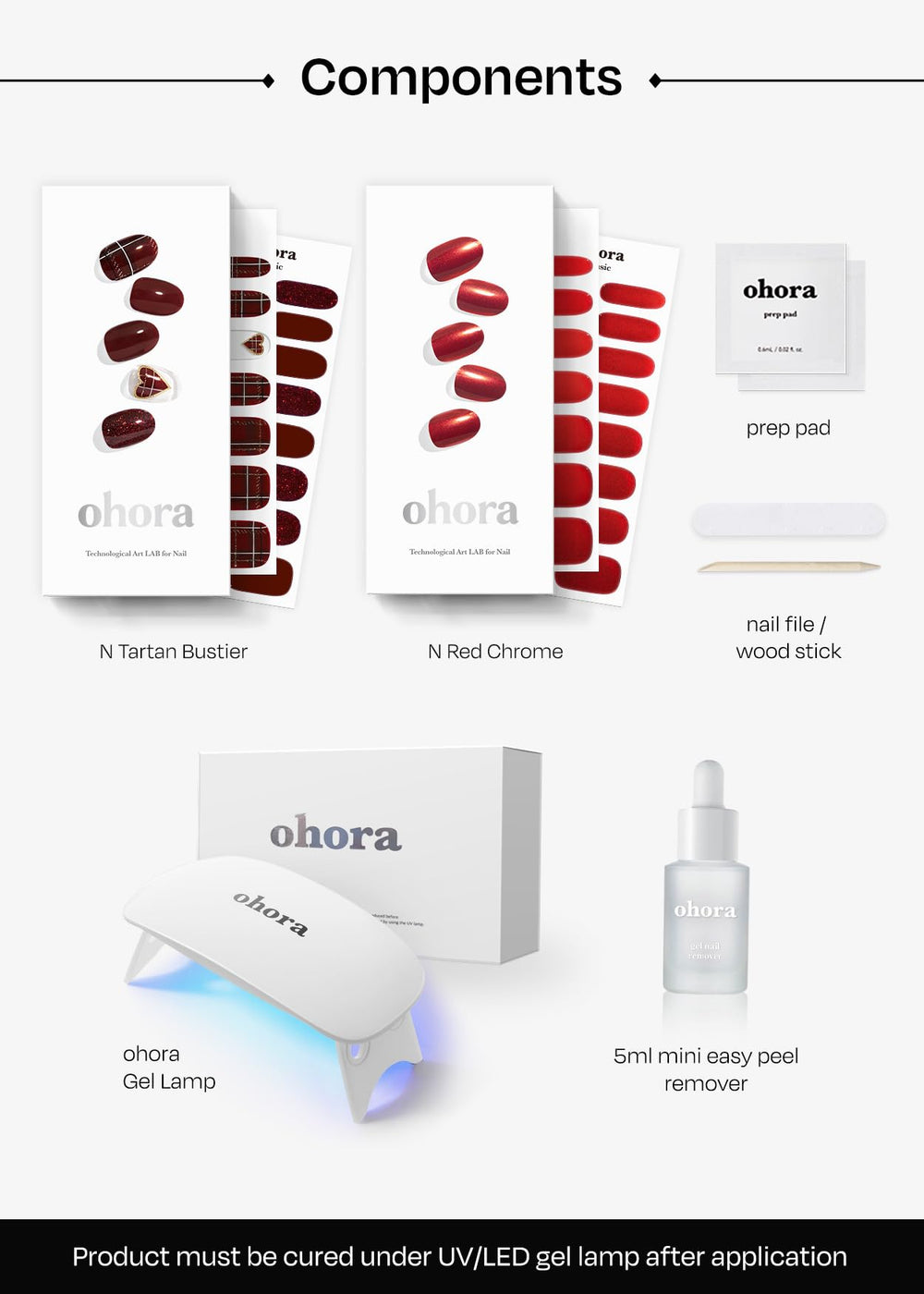 Ohora prep pads nail file and wooden stick included for prep