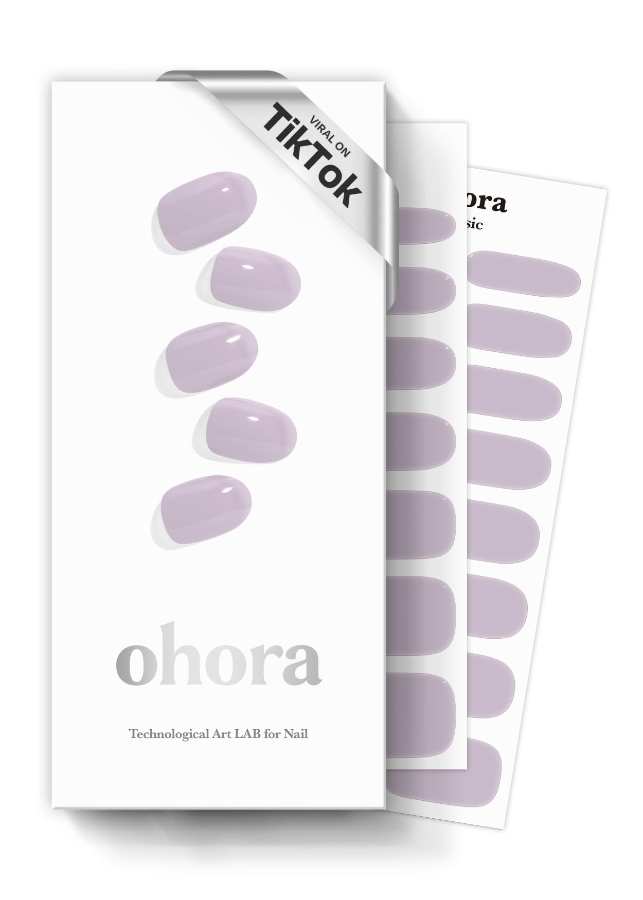 Ohora N Cream Lavender box shows color options and included tools for at-home nail art.