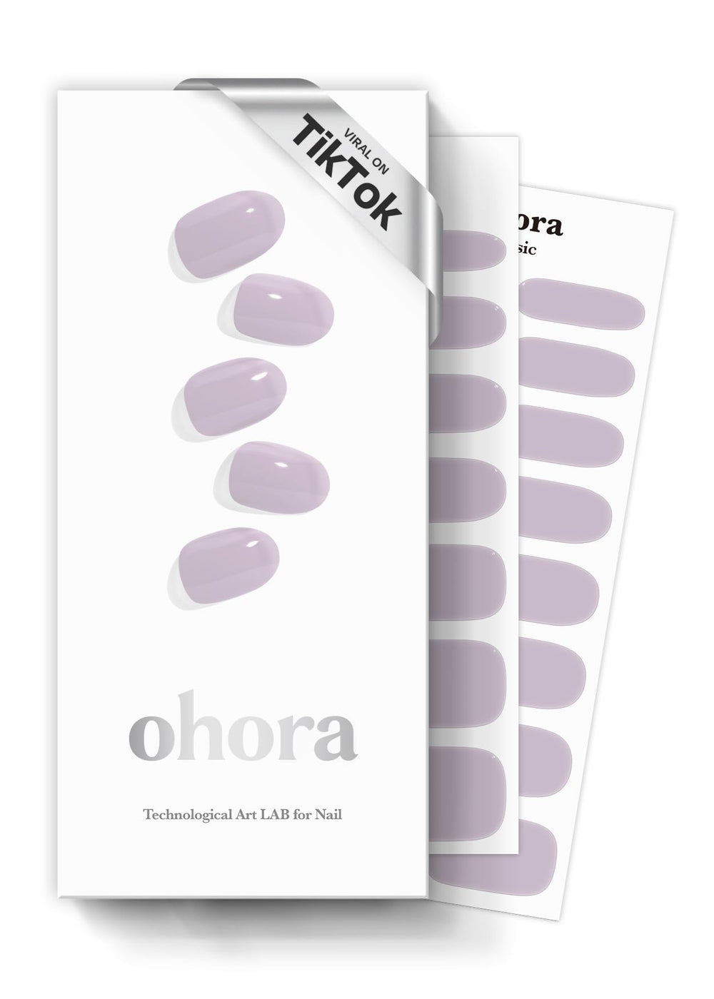 Ohora N Cream Lavender box shows color options and included tools for at-home nail art.