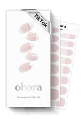 ohora semi cured gel nail strips in white French for at-home salon-quality nails.